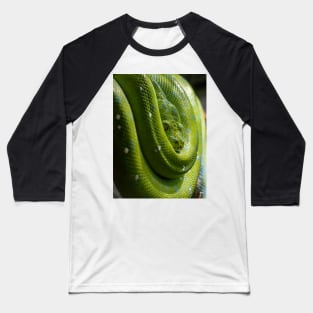 Green Tree Python, Australian Reptile Baseball T-Shirt